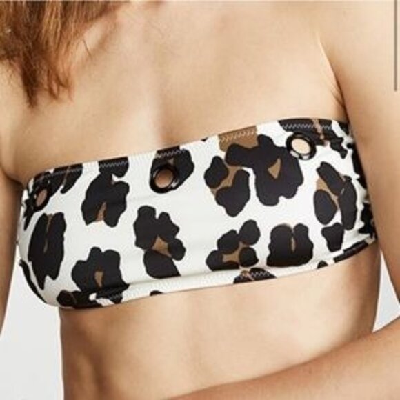 Anthropologie Solid and Striped Women's Size XS Animal Print Bandeau Bikini Top - Picture 3 of 9